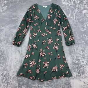 Madewell Marguerite Dress Womens Size 4 Green Butterfly Garden Lined